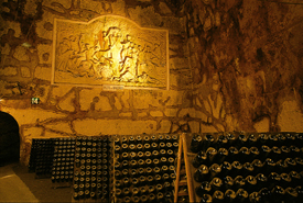 Artwork on the caves at Pommery